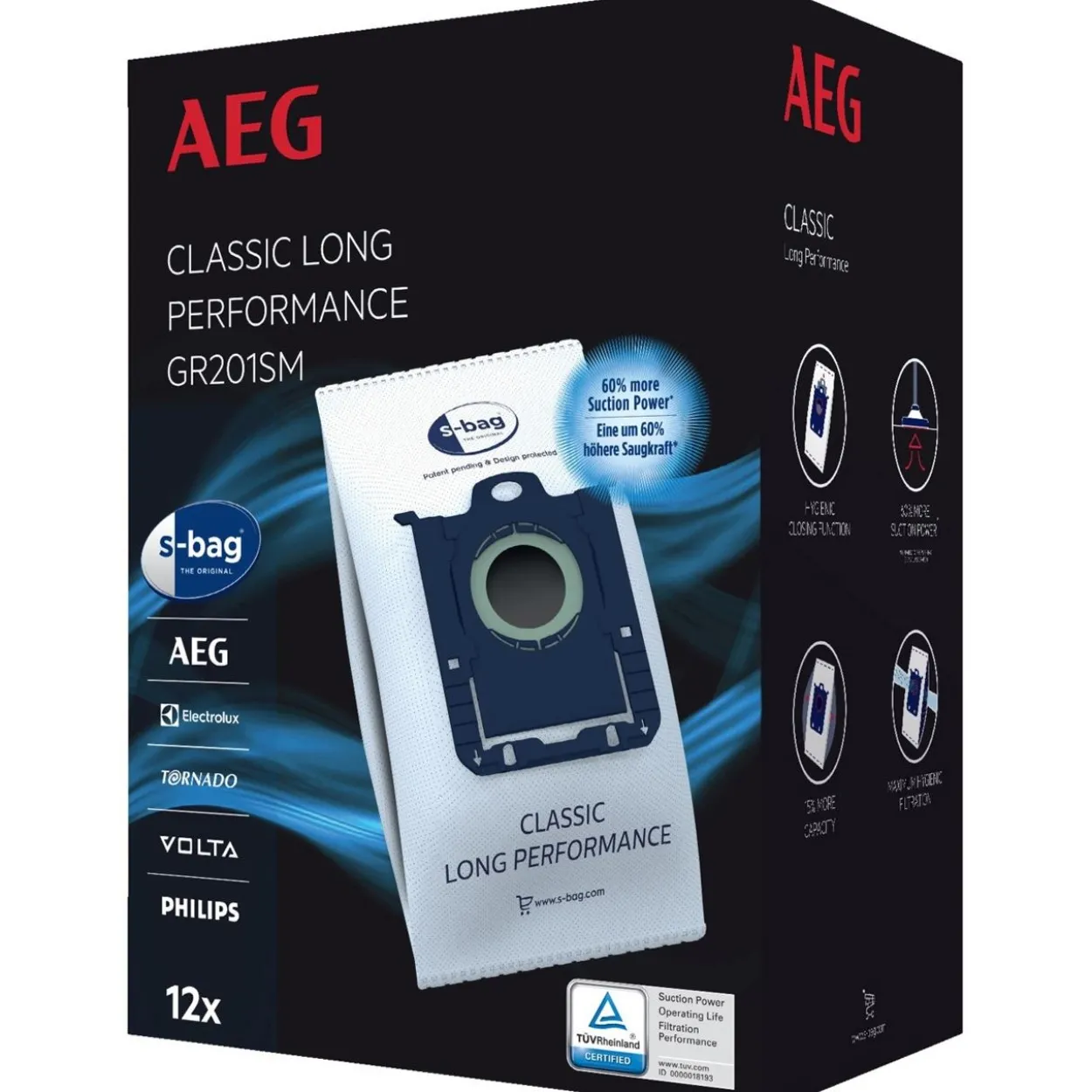 AEG GR201SM Classic Staubsaugerbeutel (12er-Pack)