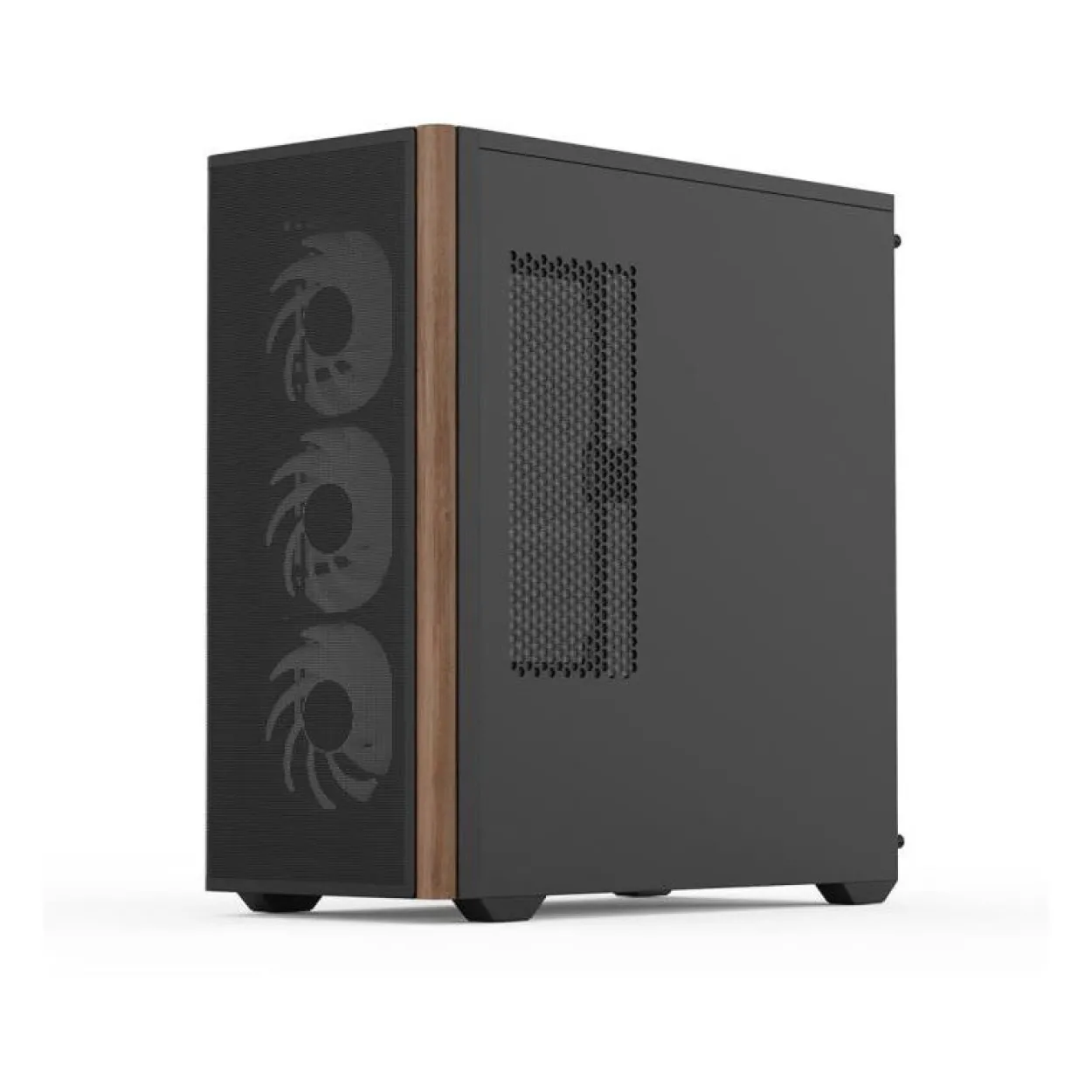 AeroCool D501A Midi Tower ohne Netzteil schwarz/braun