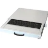 Aixcase 48.3cm Tastaturschublade 1HE US USB Touchp. beige