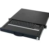 Aixcase 48.3cm Tastaturschublade 1HE DE USB Touchpad schwarz