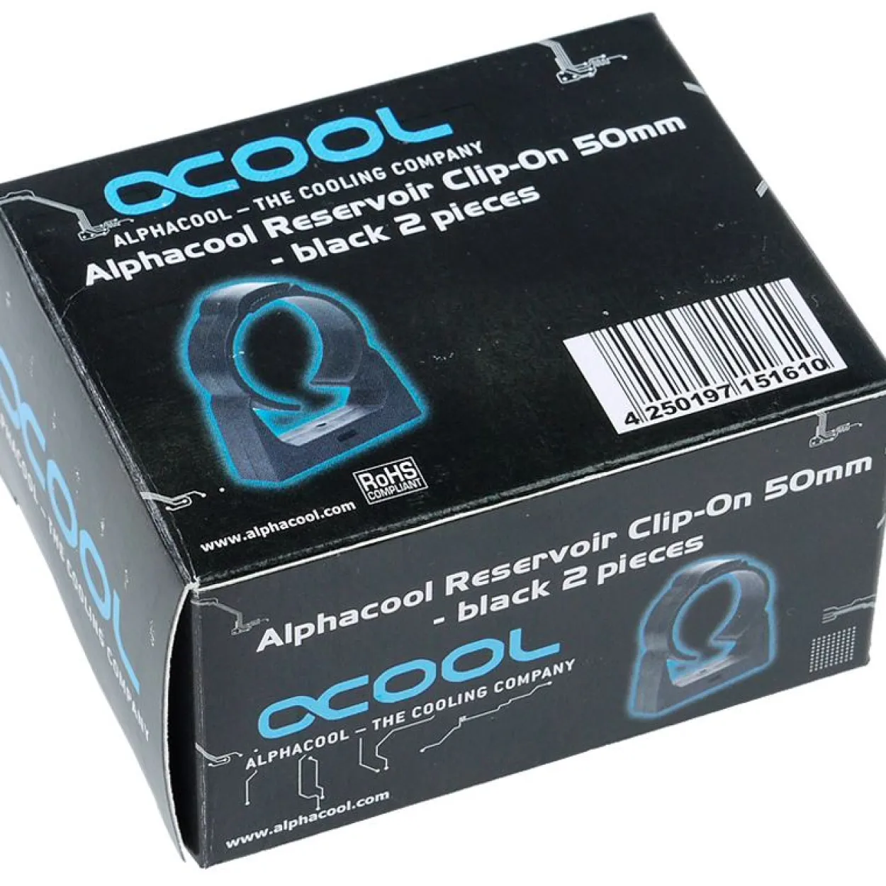 Alphacool AGB Universal Halterung Clip-On 50mm - Schwarz 2 Stück