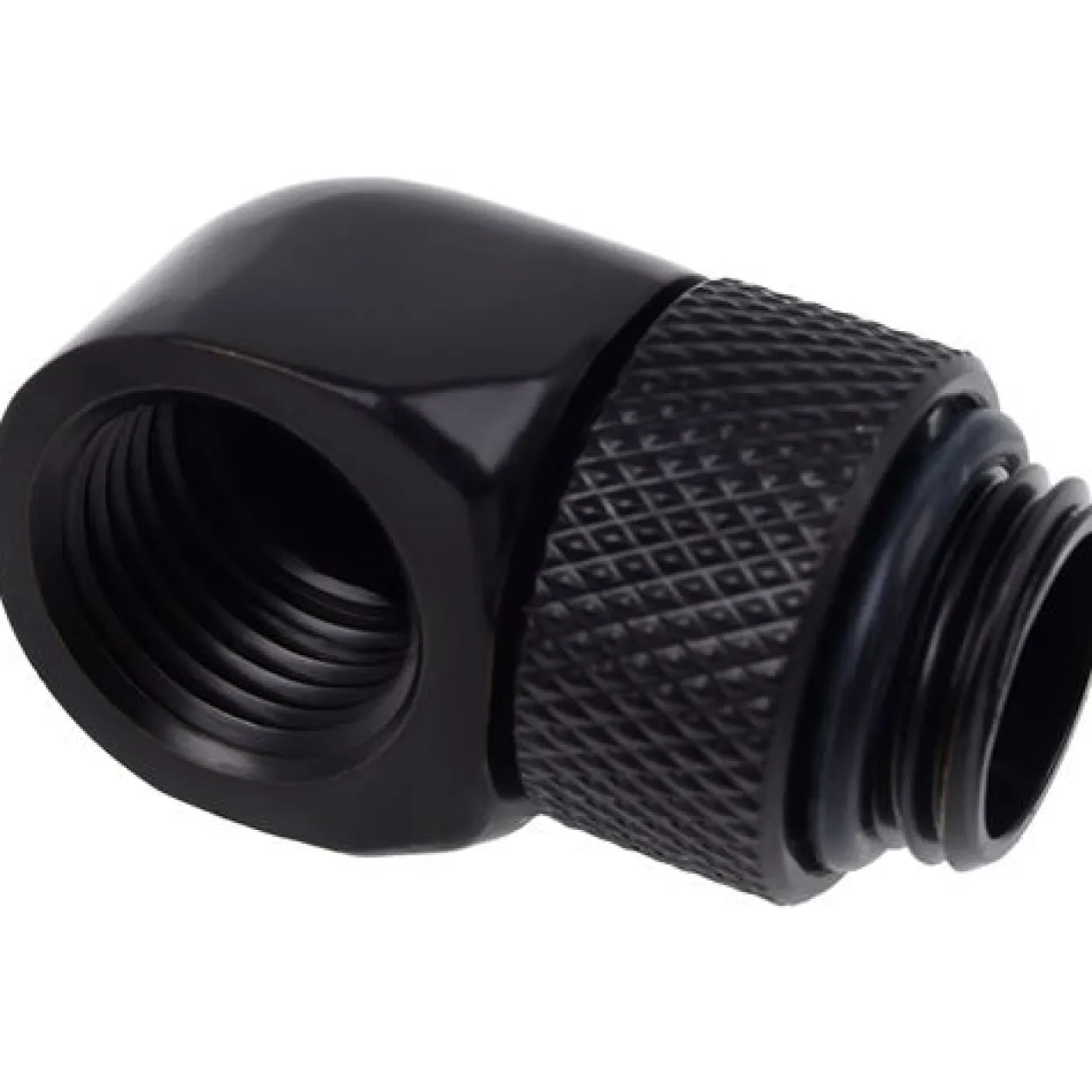 Alphacool Eiszapfen L-Verbinder drehbar G1/4 AG auf G1/4 IG - Deep Black