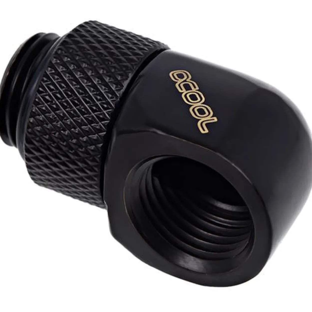 Alphacool Eiszapfen L-Verbinder drehbar G1/4 AG auf G1/4 IG - Deep Black