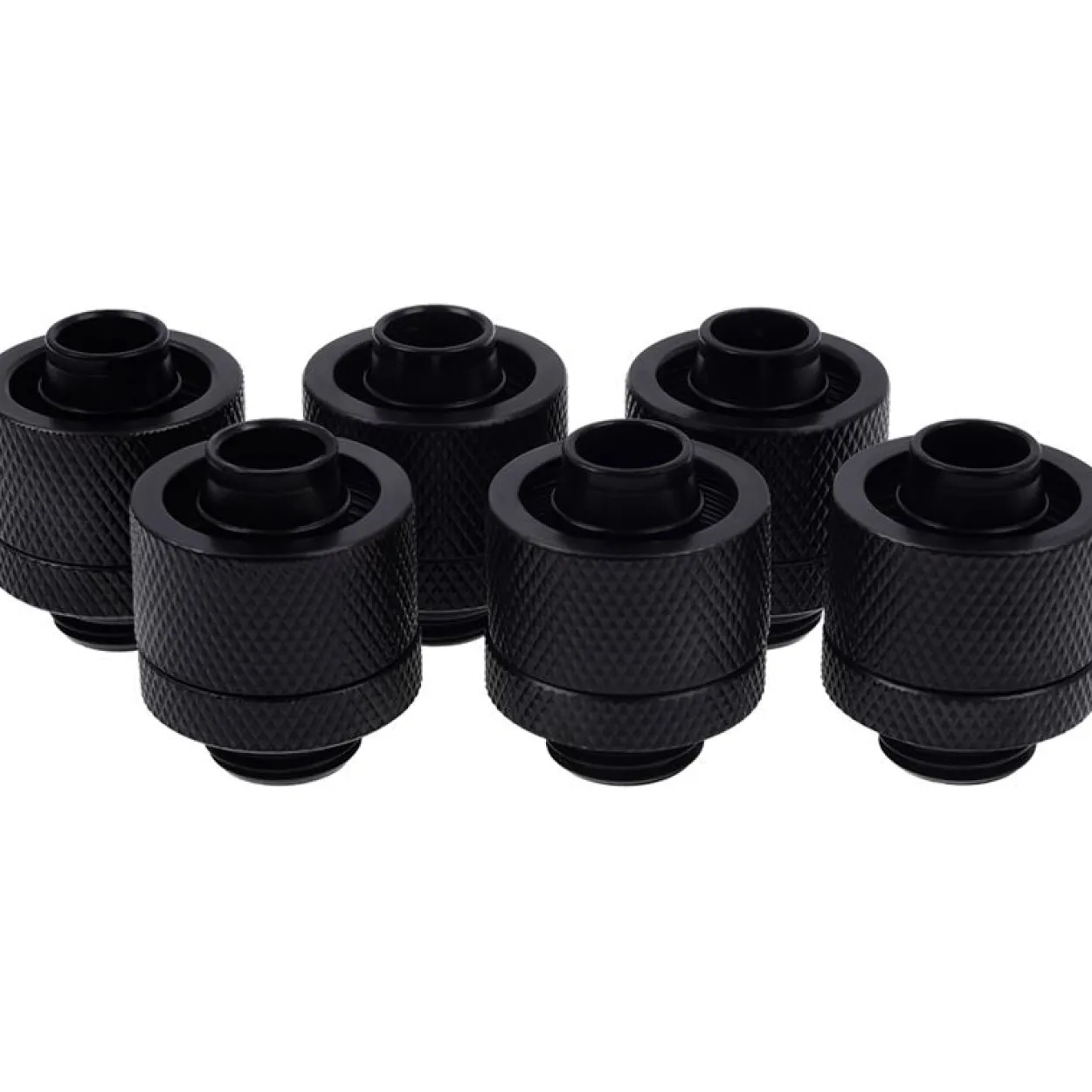 Alphacool Eiszapfen 16/10mm Anschraubtülle G1/4 - Deep Black Sixpack