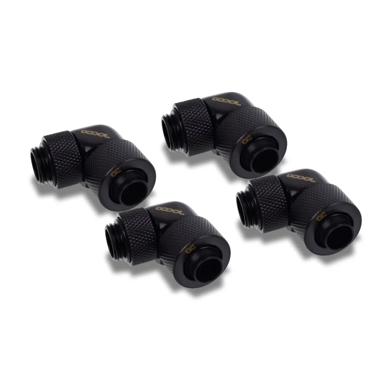 Alphacool Eiszapfen 13/10mm Anschraubtülle 90° drehbar G1/4 - 4pcs Set Deep Black