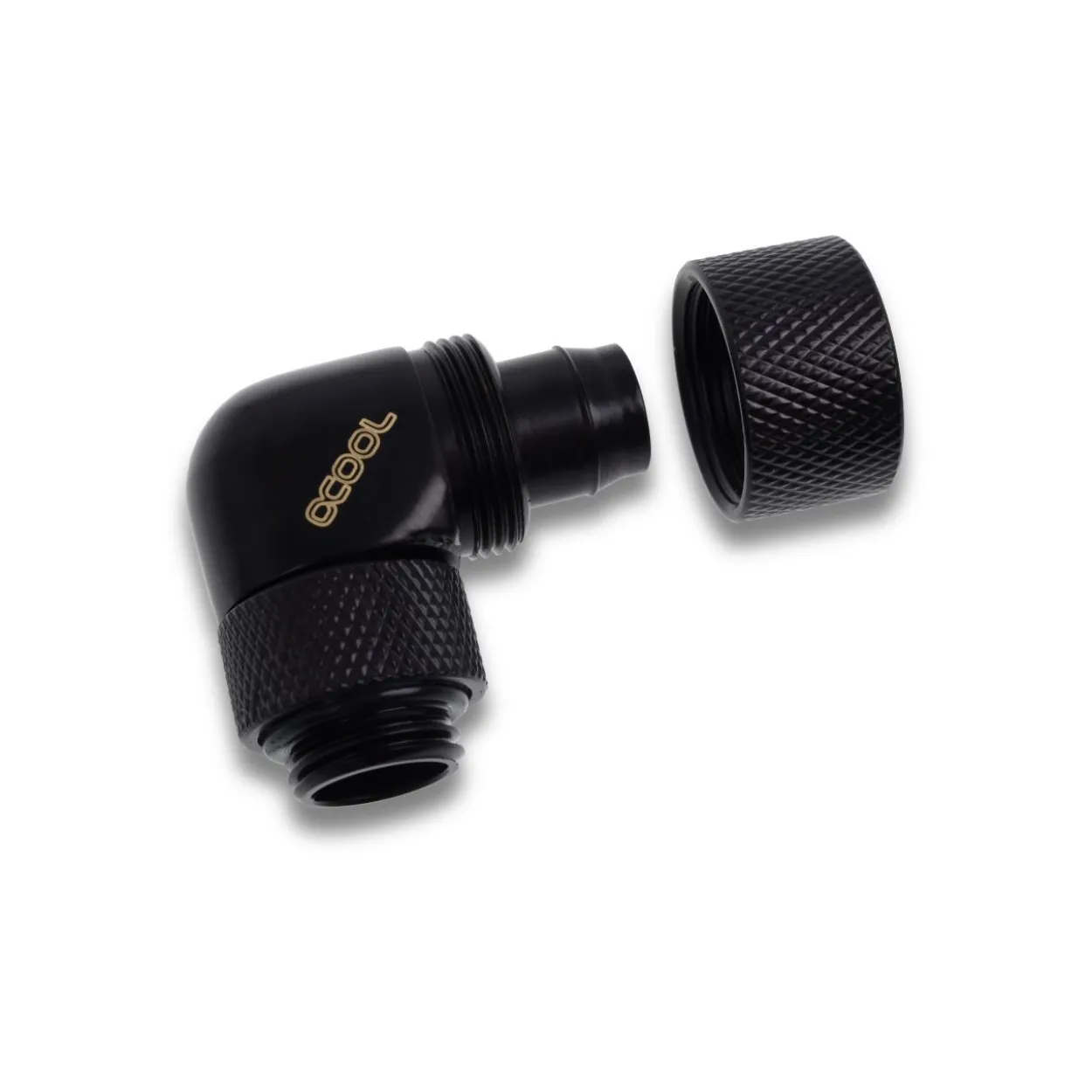 Alphacool Eiszapfen 13/10mm Anschraubtülle 90° drehbar G1/4 - 4pcs Set Deep Black