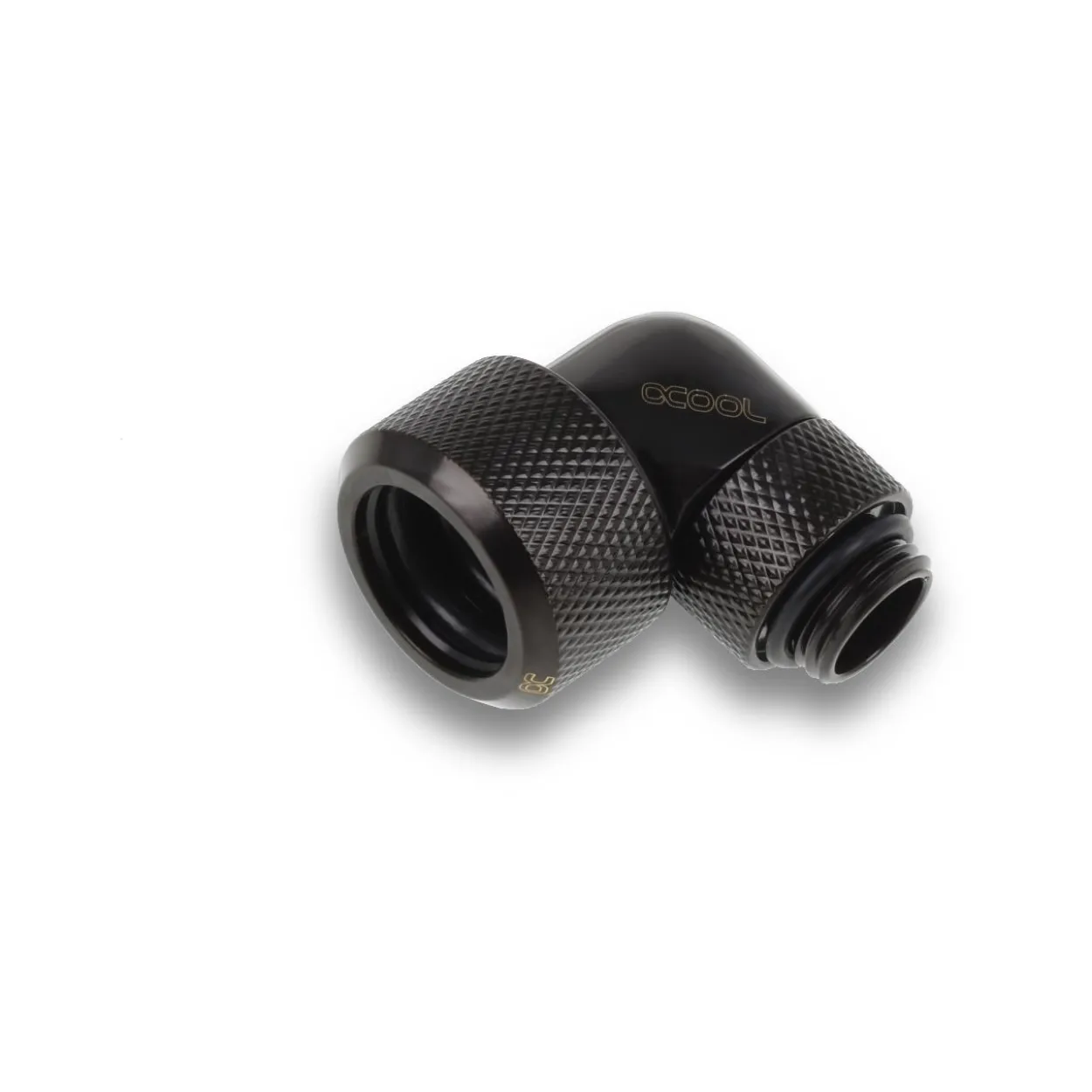 Alphacool Eiszapfen 16mm HardTube Anschraubtülle 90° drehbar G1/4 für Acryl/Messingrohre - 4pcs Set schwarz