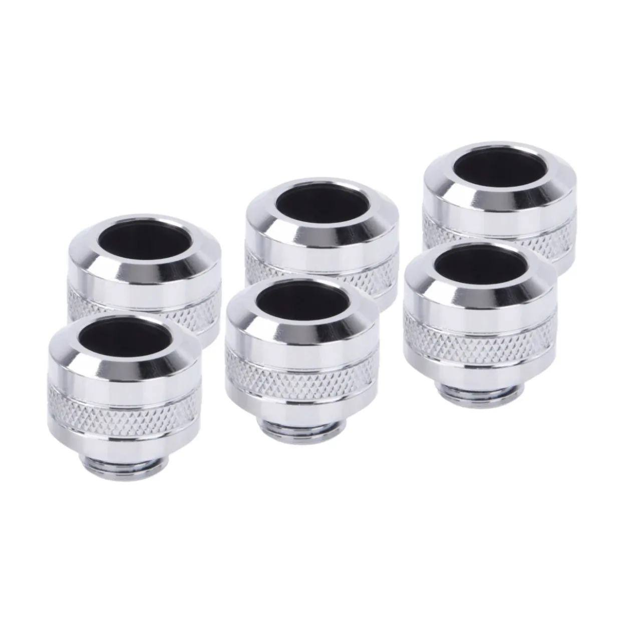 Alphacool Eiszapfen PRO 13mm HardTube Fitting G1/4, Sixpack, chrom
