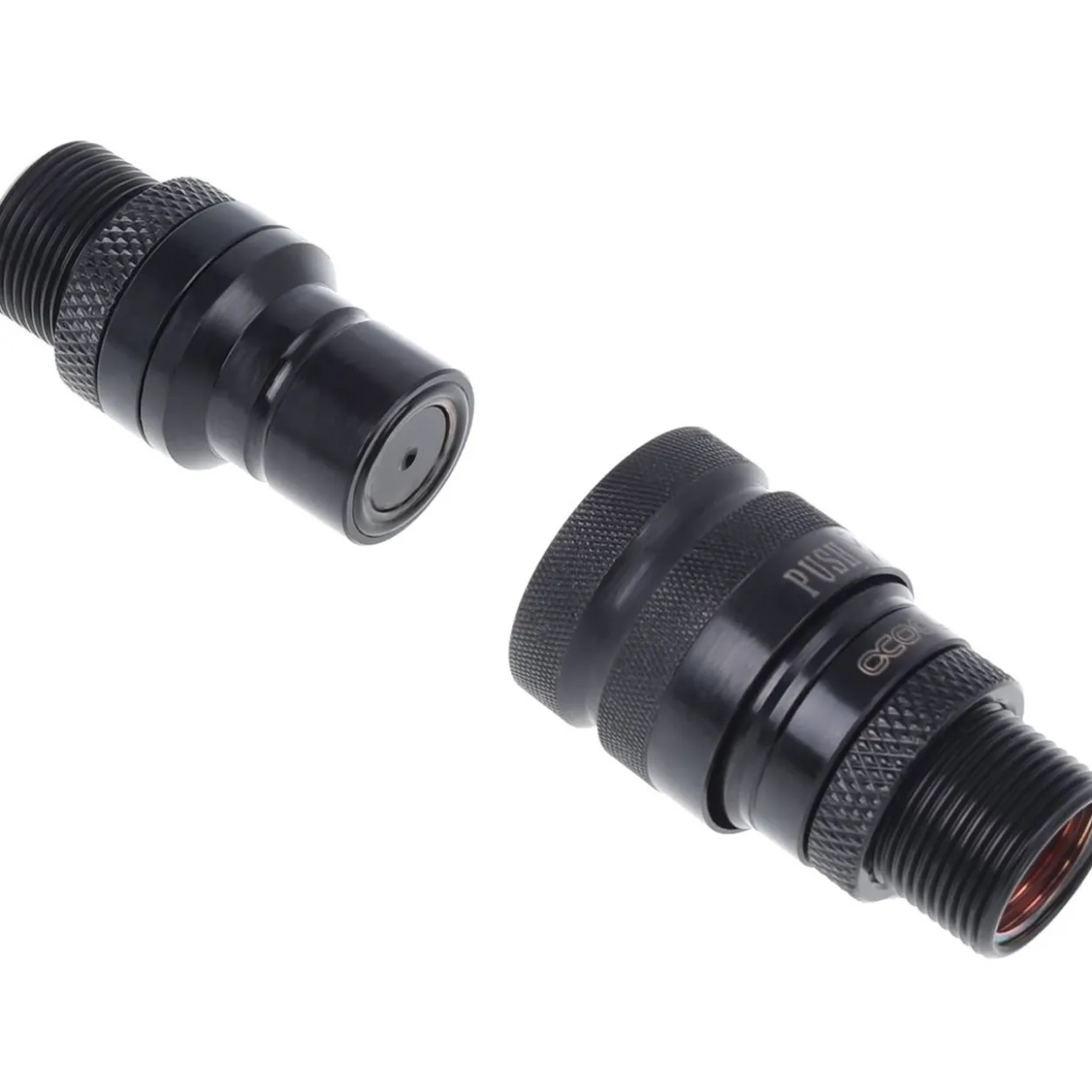 Alphacool Eiszapfen Schnellverschlusskupplungsset mit Doppel Schottverschraubung G1/4 IG - Deep Blac