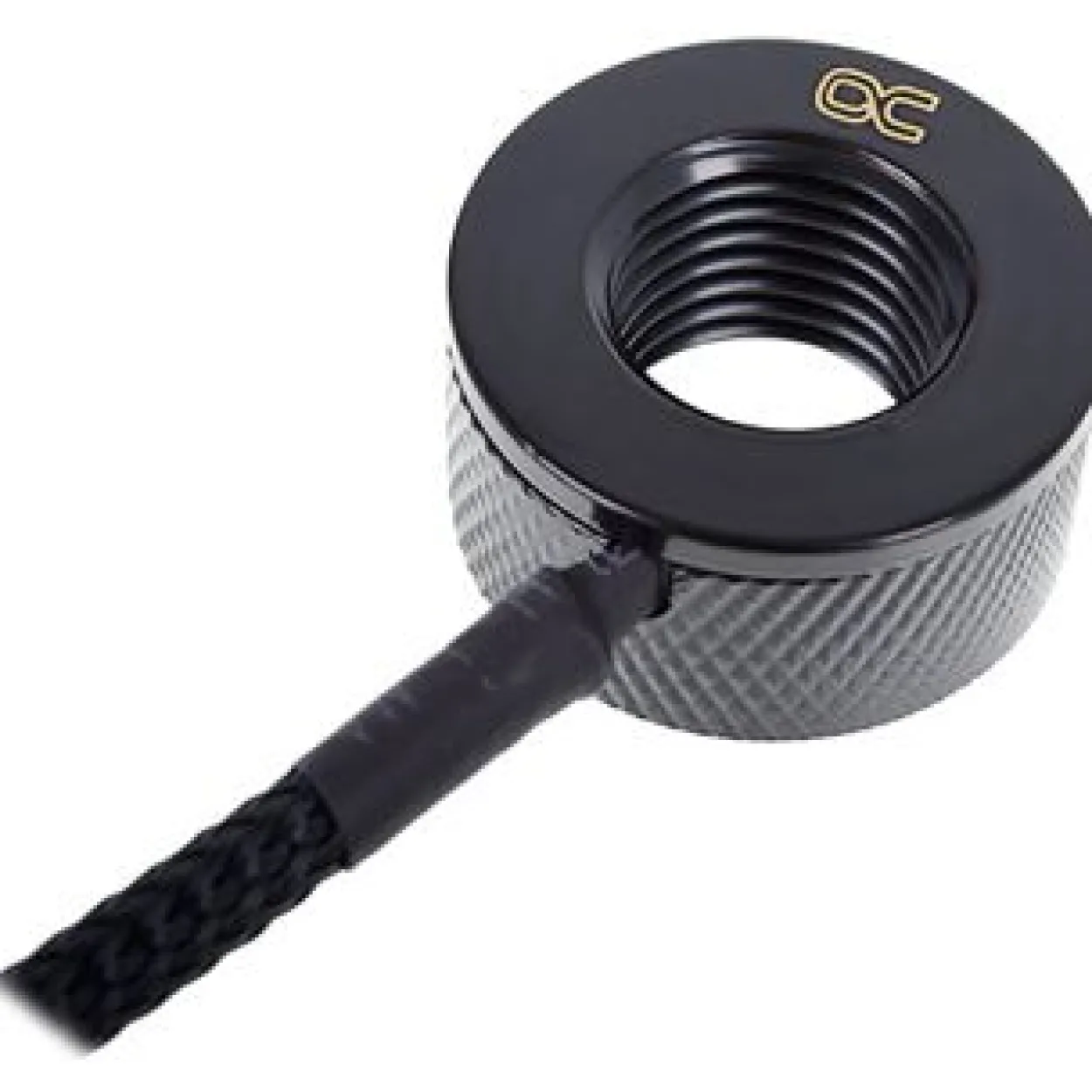 Alphacool Eiszapfen Temperatursensor G1/4 IG/IG mit AG Adapter - Deep Black