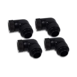 Alphacool Eiszapfen Winkeladapter 90° drehbar G1/4 AG auf G1/4 IG - 4pcs Set Deep Black