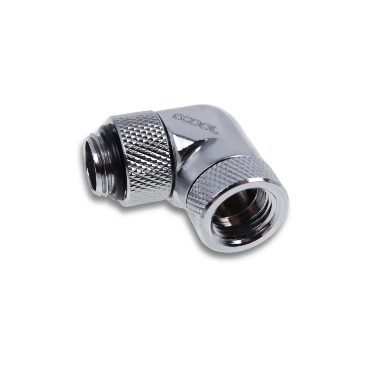 Alphacool Eiszapfen Winkeladapter 90° drehbar G1/4 AG auf G1/4 IG - 4pcs Set Chrome