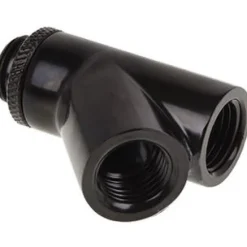Alphacool Eiszapfen Y-Verbinder 45° - G1/4 drehbar - 2x Innen 1x Außengewinde - Deep Black