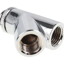 Alphacool Eiszapfen Y-Verbinder 45° - G1/4 drehbar - 2x Innen 1x Außengewinde - Chrome
