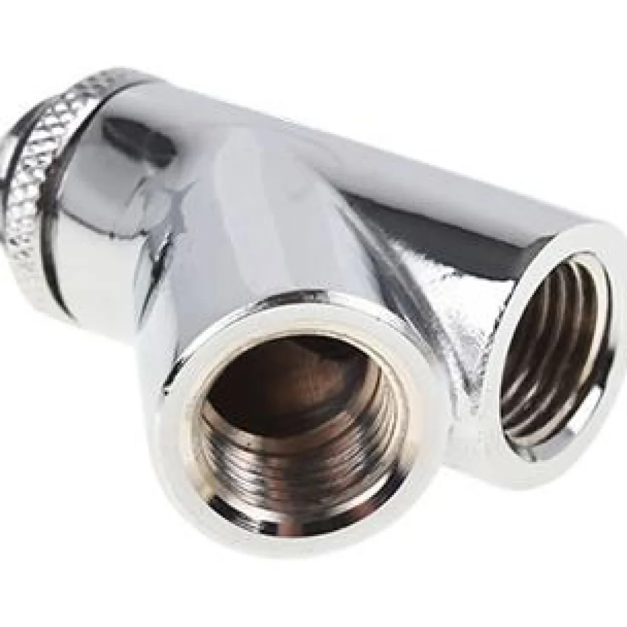Alphacool Eiszapfen Y-Verbinder 45° - G1/4 drehbar - 2x Innen 1x Außengewinde - Chrome