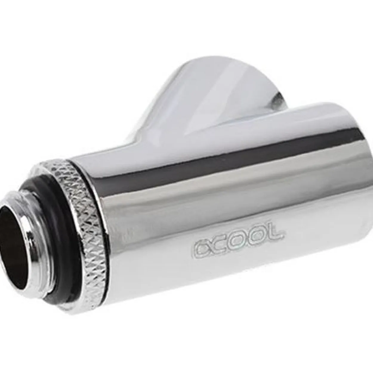 Alphacool Eiszapfen Y-Verbinder 45° - G1/4 drehbar - 2x Innen 1x Außengewinde - Chrome