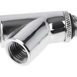 Alphacool Eiszapfen Y-Verbinder 45° - G1/4 drehbar - 2x Innen 1x Außengewinde - Chrome