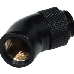 Alphacool HF Winkeladapter 45° - drehbar - G1/4 AG auf G1/4 IG - Deep Black