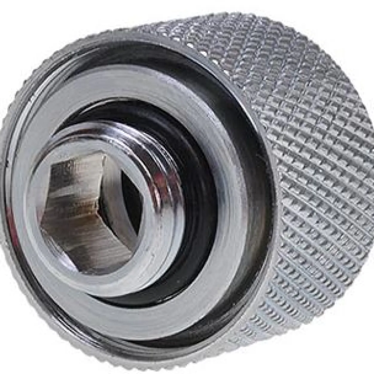 Alphacool HT 16mm HardTube Anschraubtülle G1/4 für Acryl- Messingrohre - gerändelt - Chrome