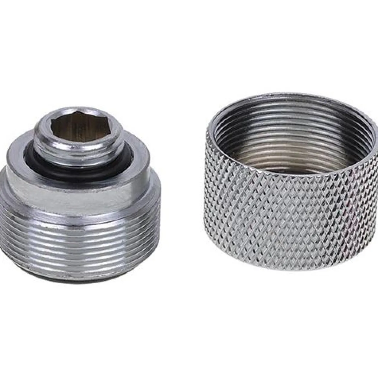 Alphacool HT 16mm HardTube Anschraubtülle G1/4 für Acryl- Messingrohre - gerändelt - Chrome