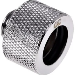Alphacool HT 16mm HardTube Anschraubtülle G1/4 für Acryl- Messingrohre - gerändelt - Chrome Sixpack
