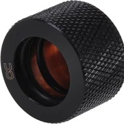 Alphacool HT 16mm HardTube Anschraubtülle G1/4 für Acryl- Messingrohre - gerändelt - Deep Black