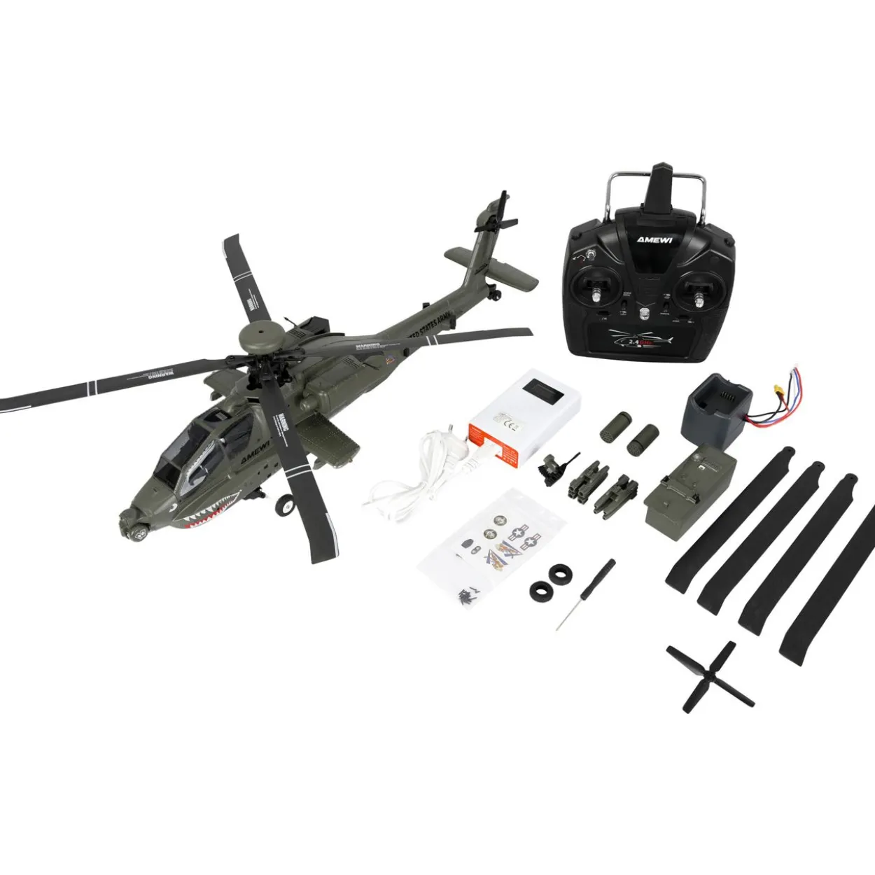 Amewi Apache AH-64D CP Helikopter 6G/3D RTF grün 16+