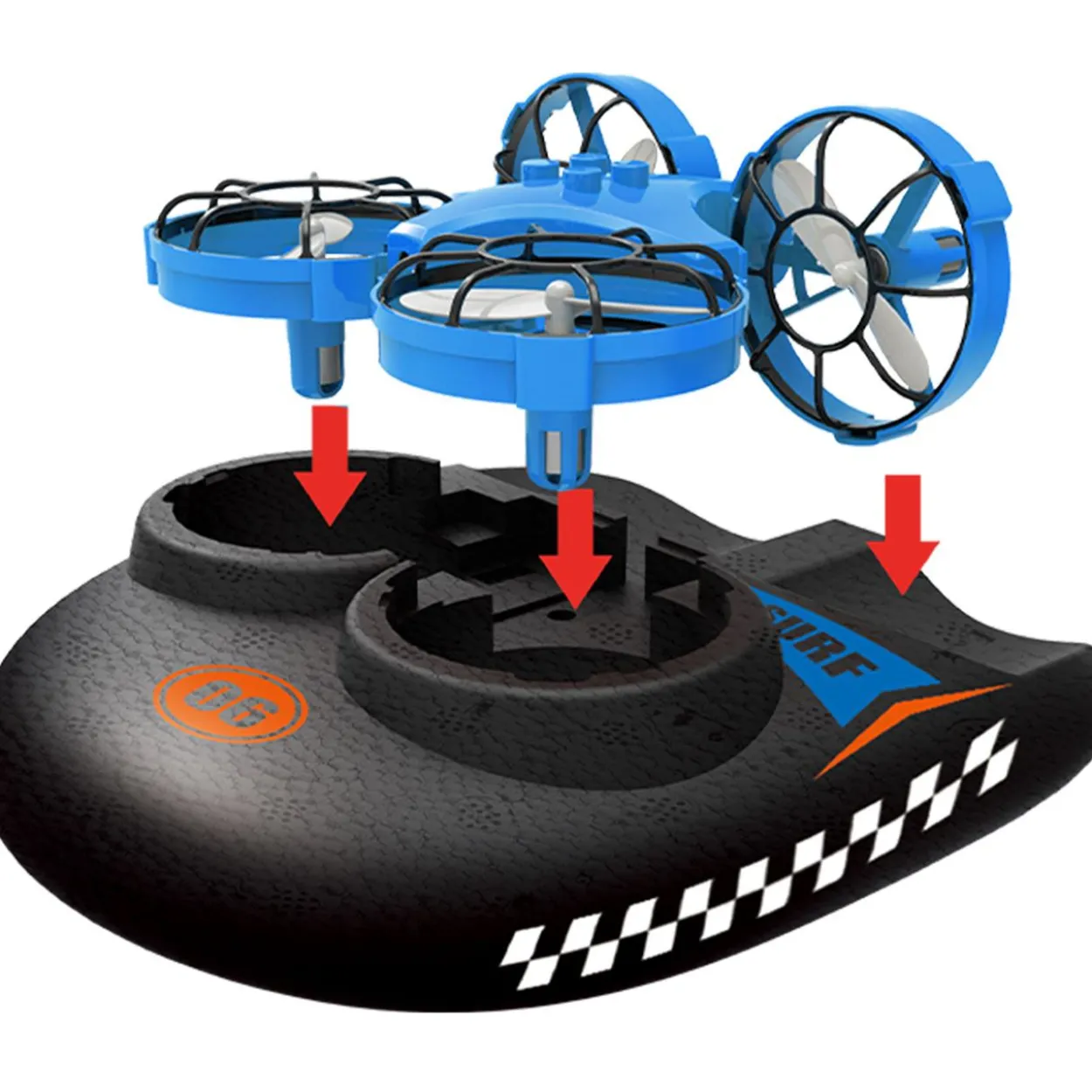 Amewi Dre Trix 3in1 Luftkissen Li-Po Akku 350mAh blau/8+