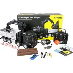Amewi Mercedes Arocs Kranwagen m. Kipper 8x4/4 4WD 1:18 RTR