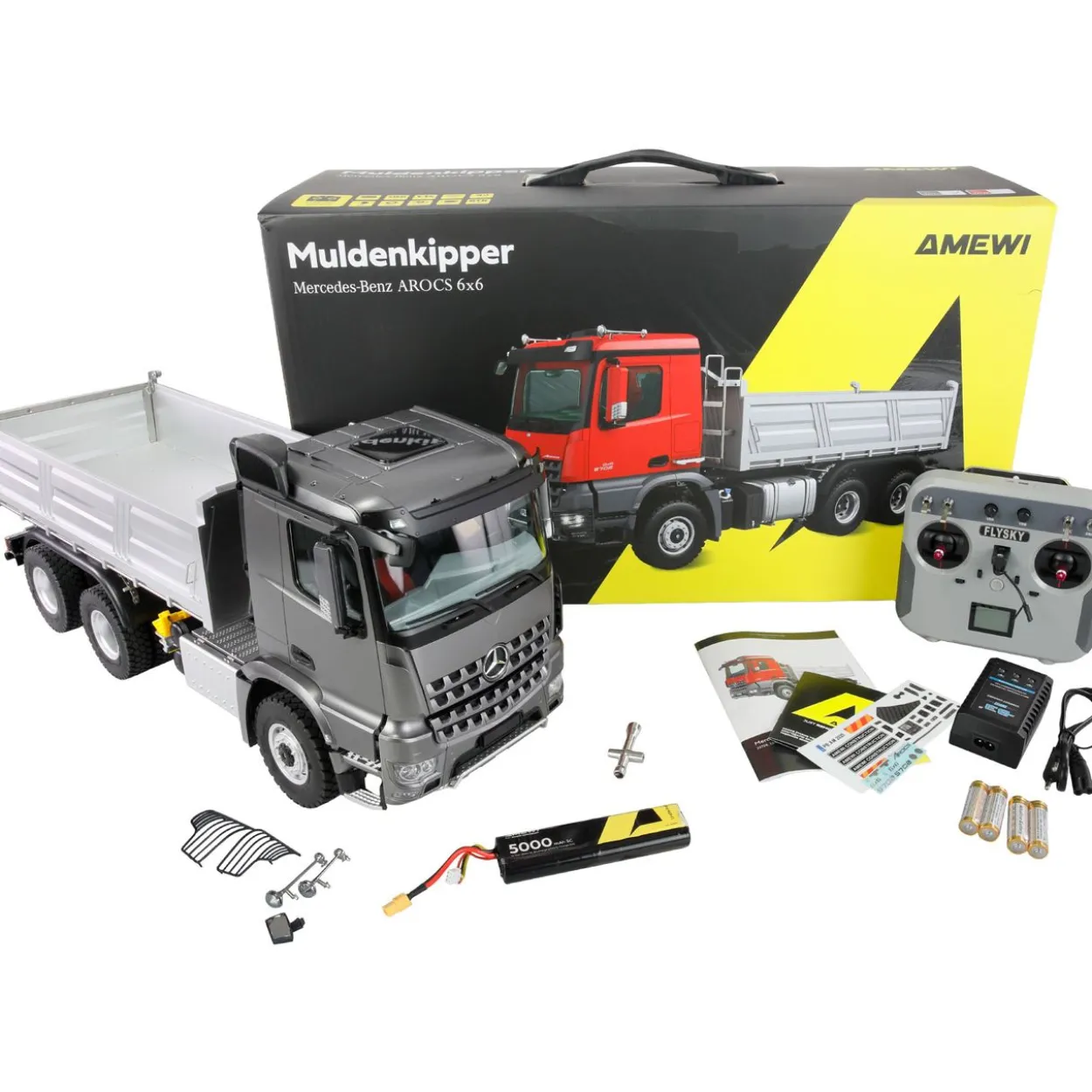 Amewi Mercedes Arocs Muldenkipper 6x6 1:14 RTR anthrazit 14+