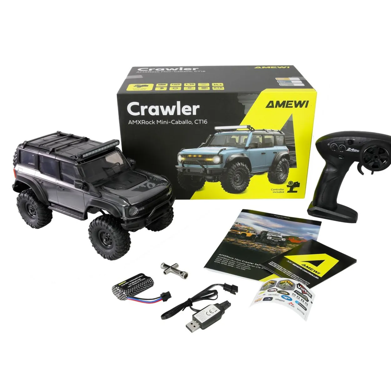 Amewi RC Crawler Mini-Cabalo AMXRock 4WD 1:16 RTR grau