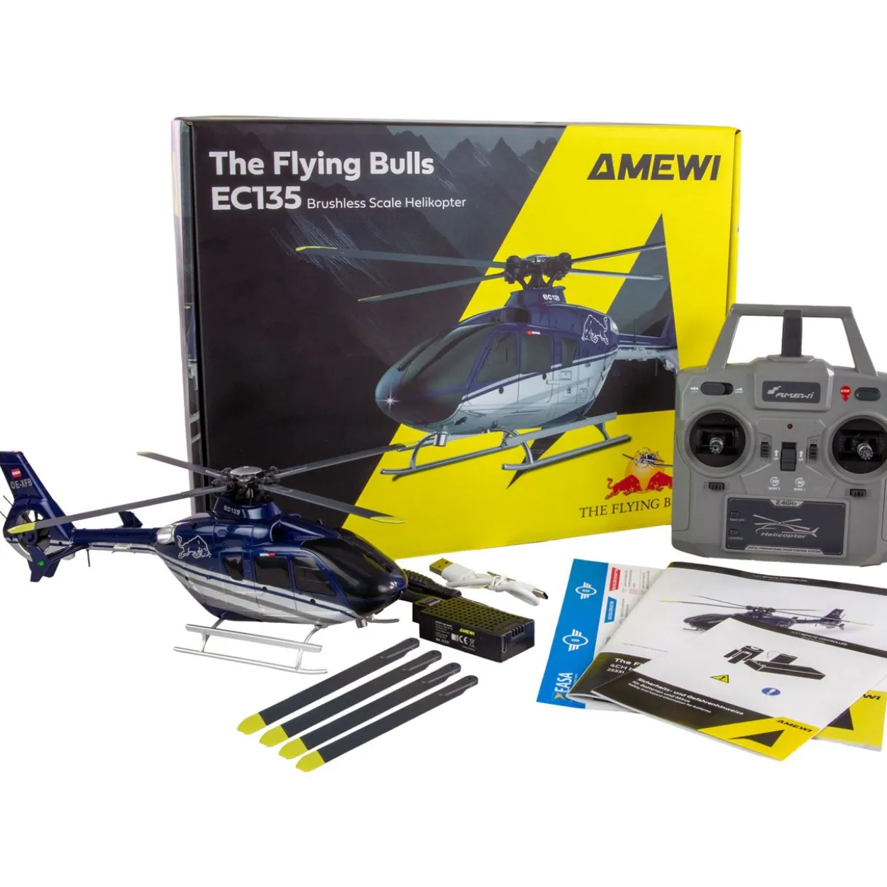 Amewi RC Helikopter EC135 Li-Po Akku 400mAh blau/schwarz