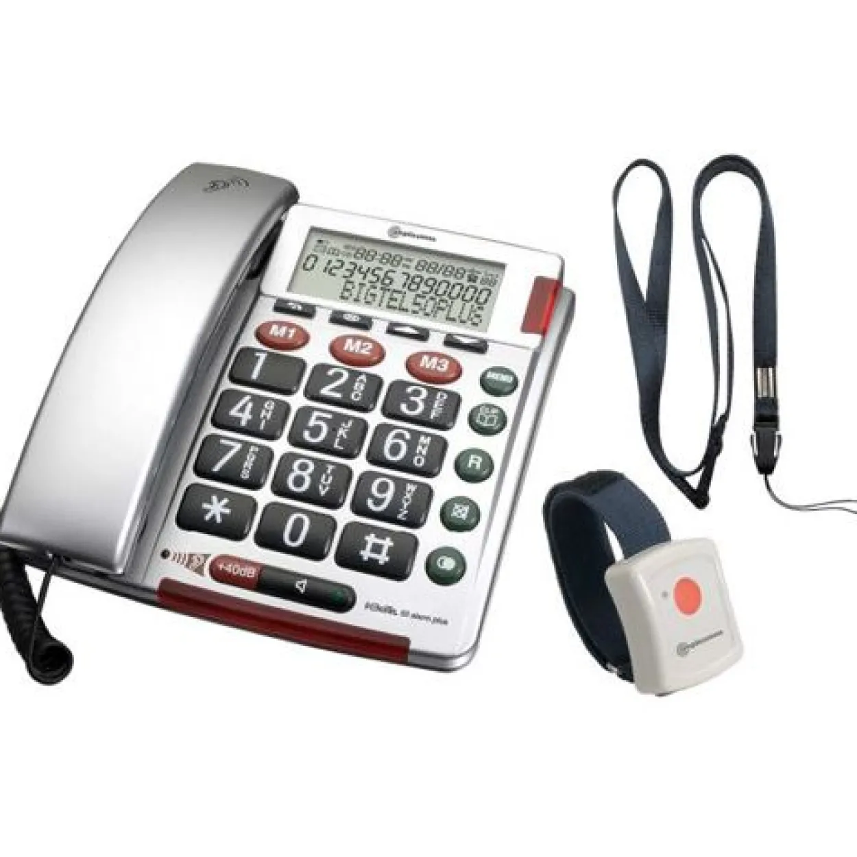 amplicomms BIGTel 50 Alarm plus, Grosstastentelefon Dark Grey
