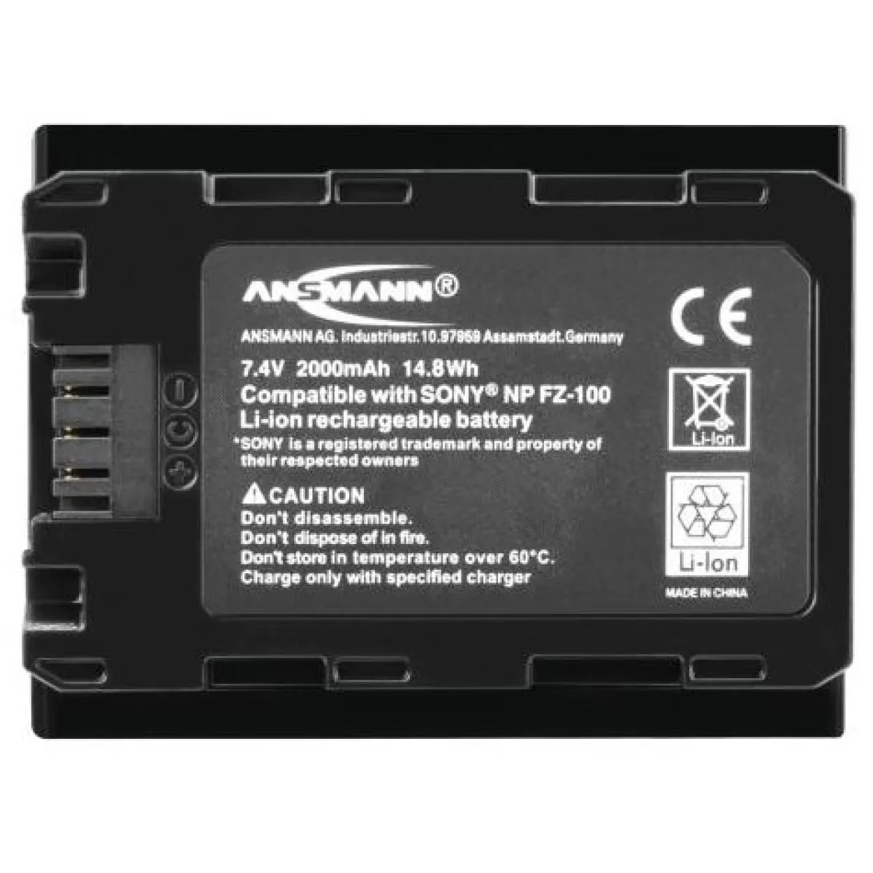 Ansmann A-Son NP FZ-100 2Ah 7,4 Volt (schwarz)