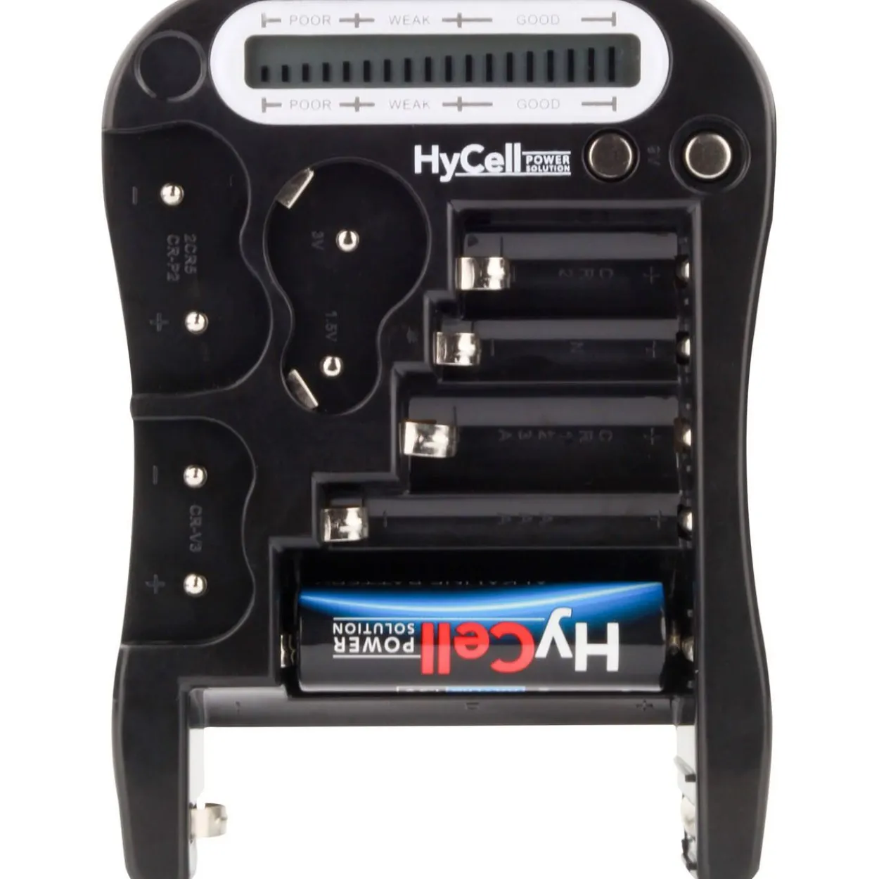 Ansmann Batterie-Tester mit LCD-Anzeige für Rund- und Knopfzellen sowie 9V-Block (1900-0037)