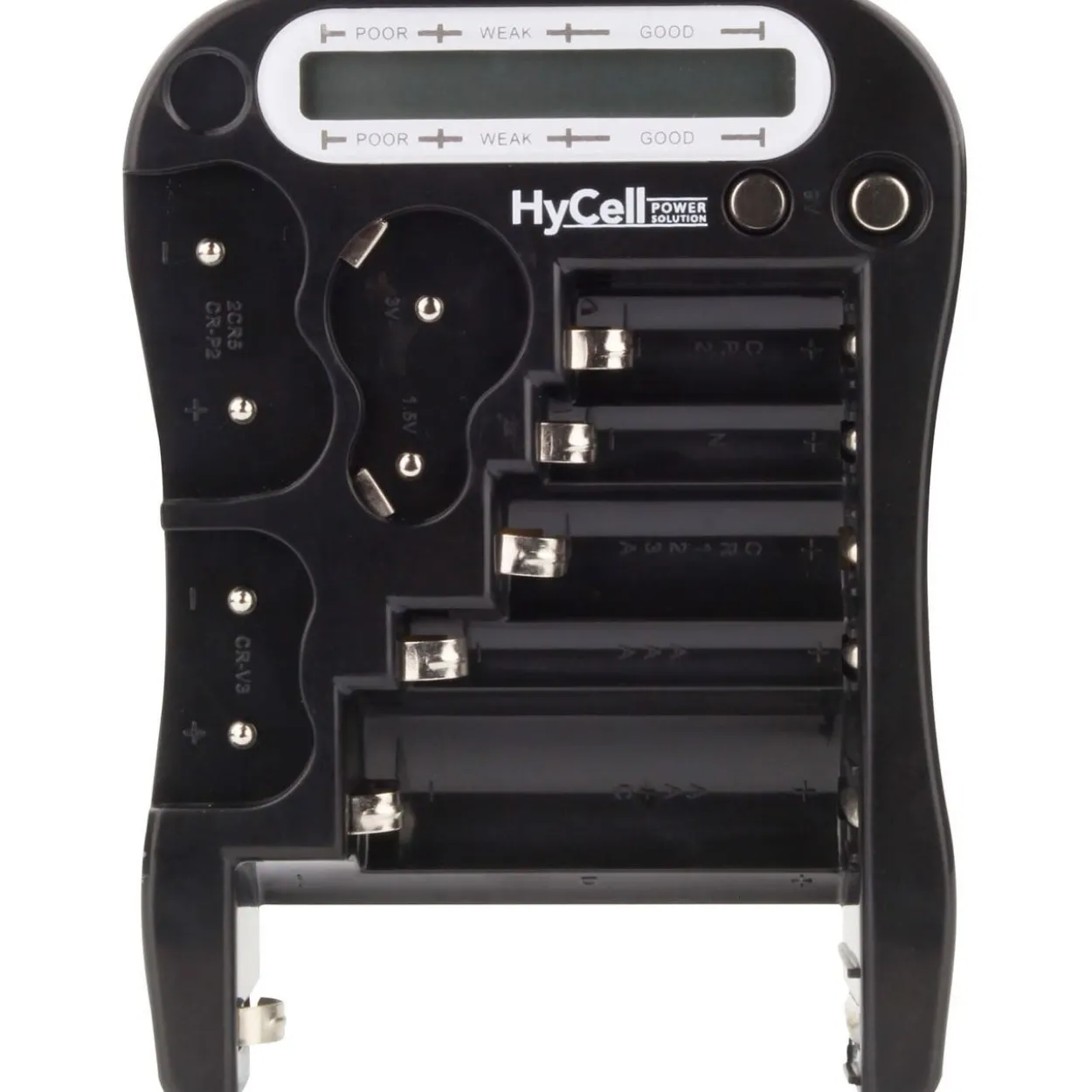 Ansmann Batterie-Tester mit LCD-Anzeige für Rund- und Knopfzellen sowie 9V-Block (1900-0037)