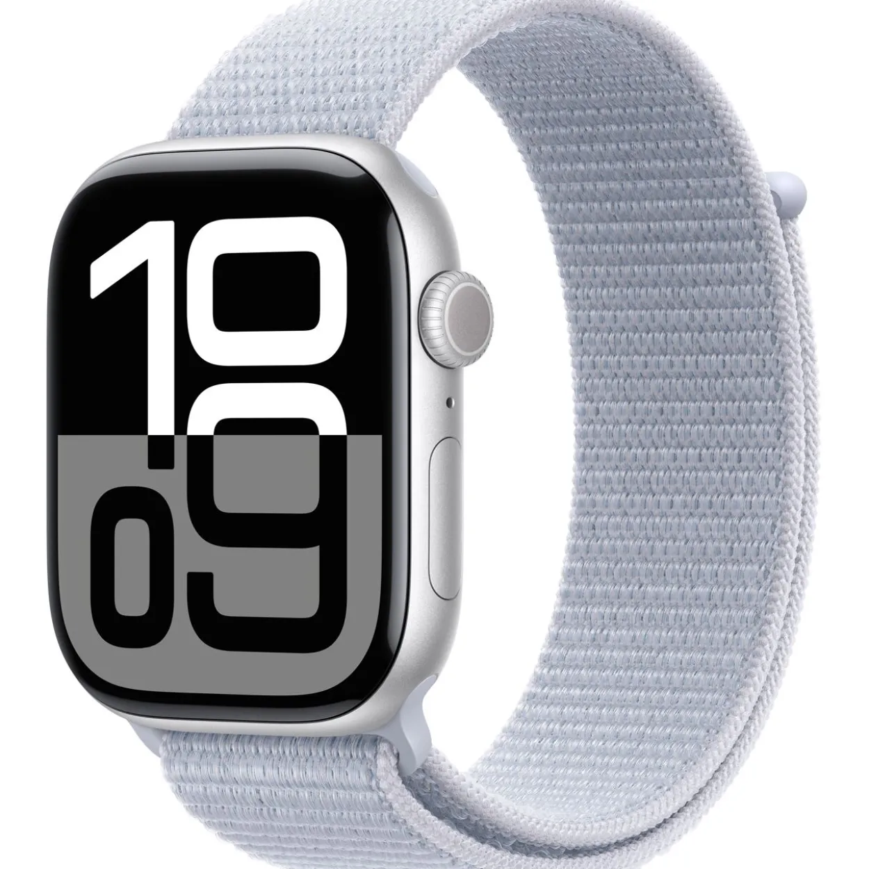 Apple Smartwatch Watch S10 2024 Aluminium Cellular 46mm Silber (Sport Loop blaue Wolke)