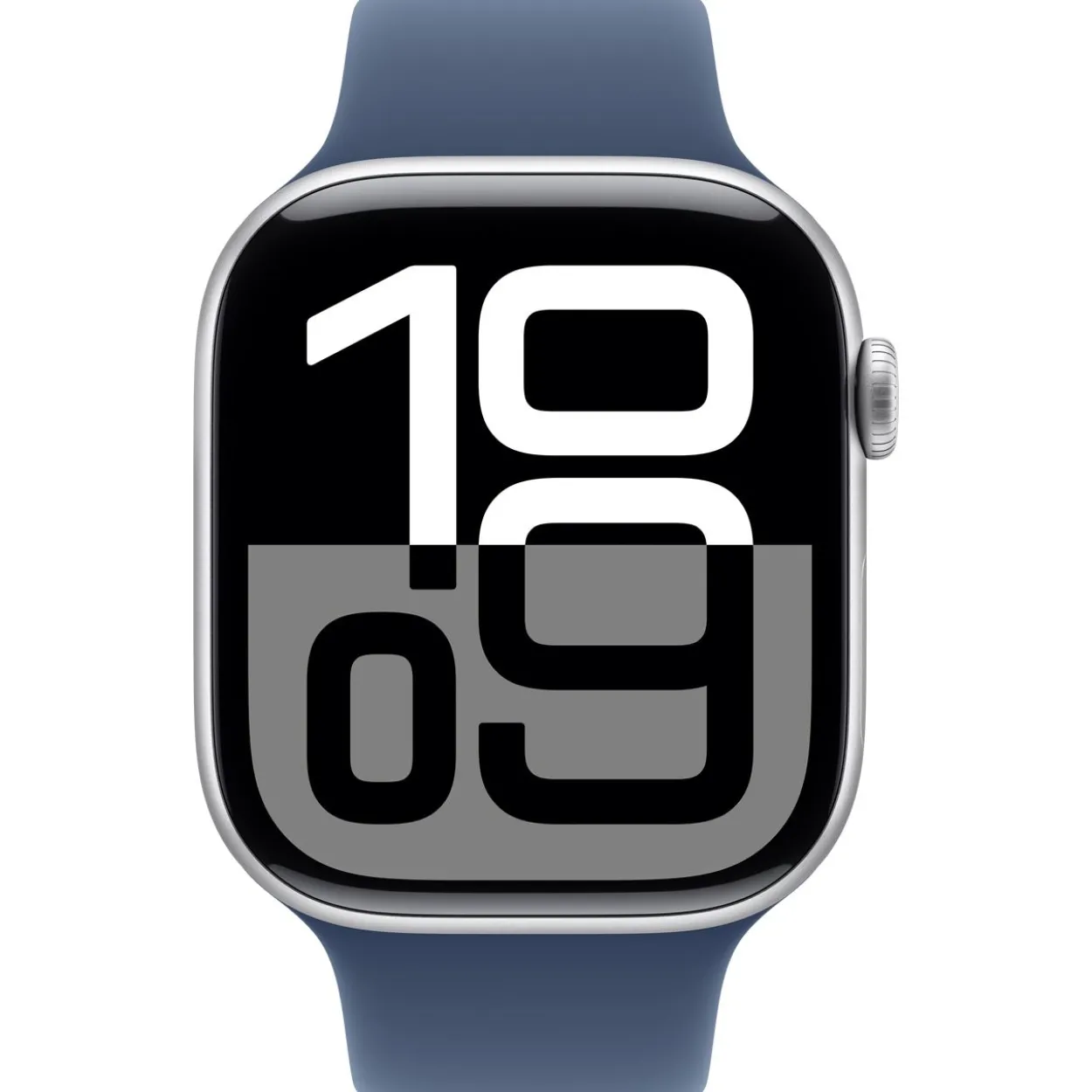 Apple Watch Series 10 GPS + Cellular 46mm Silver Aluminium Case with Denim Sport Band - M/L
