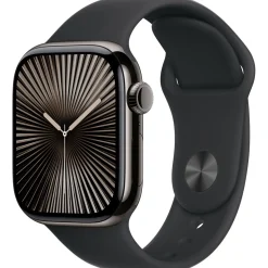 Apple Watch S10 (2024) Titan Cellular 42mm schiefer (Sportarmband schwarz) S/M