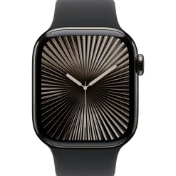 Apple Watch S10 (2024) Titan Cellular 42mm schiefer (Sportarmband schwarz) S/M