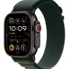 Apple Watch Ultra 2 GPS + Cellular 49mm Black Titanium Case with Dark Green Alpine Loop - Medium