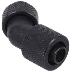 Aquatuning 11/8mm (8x1,5mm) Anschraubtülle 45° drehbar G1/4 - gerändelt - schwarz matt