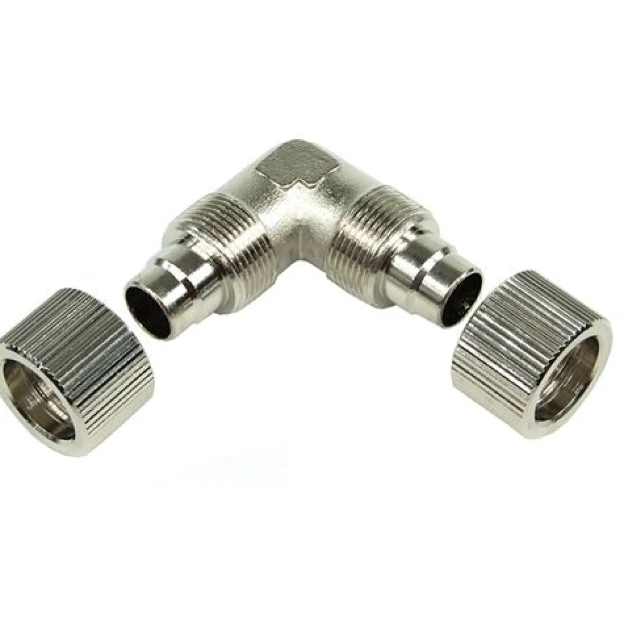 Aquatuning 13/10mm (10x1,5mm) L Schlauchverbinder - kompakt - silber vernickelt