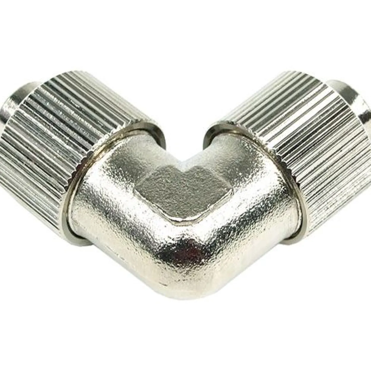 Aquatuning 13/10mm (10x1,5mm) L Schlauchverbinder - kompakt - silber vernickelt
