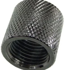 Aquatuning Muffe G1/4 zu G1/4 - gerändelt - black nickel