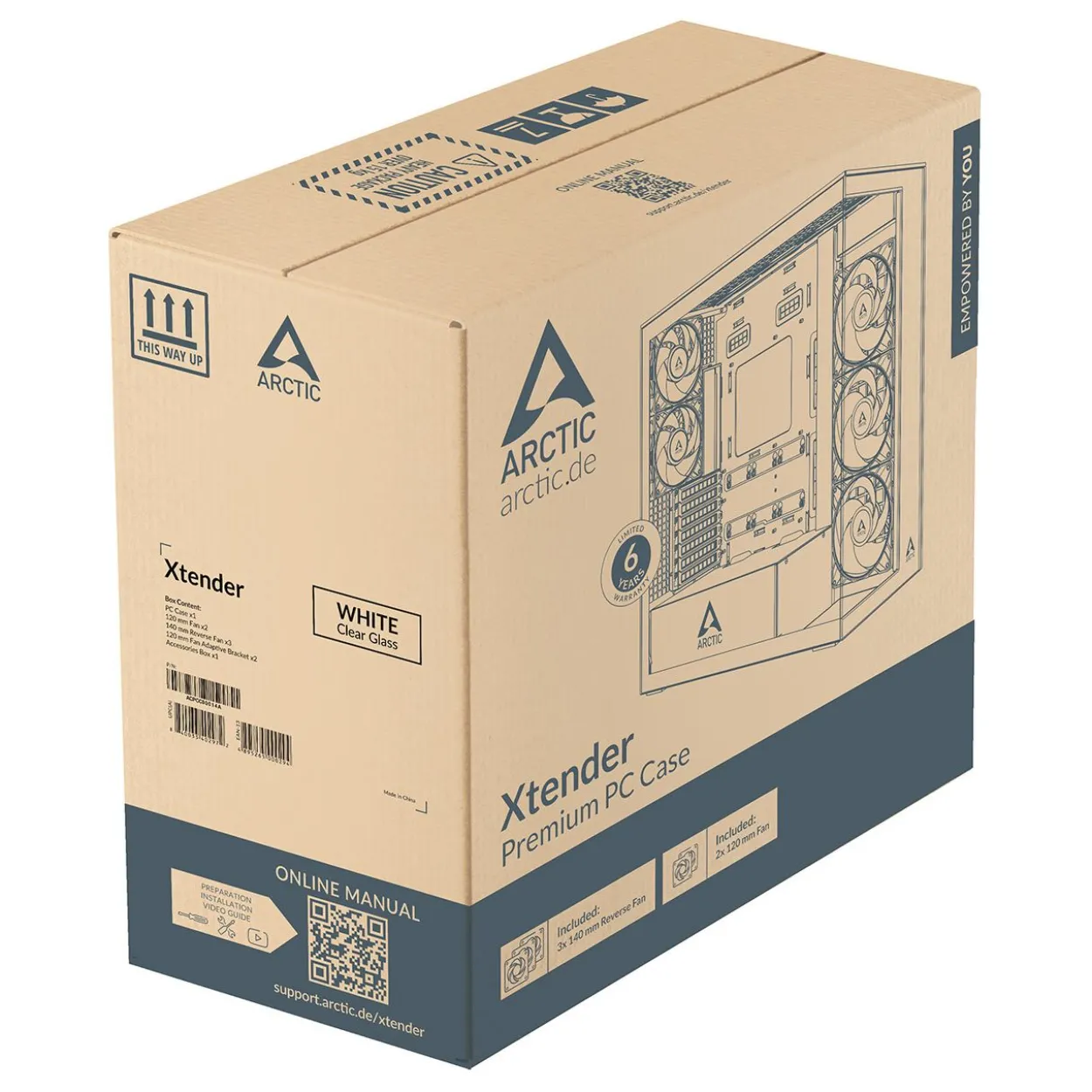Arctic Xtender VG Midi Tower ohne Netzteil weiss