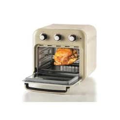 Ariete Heißluftfritteuse und Mini-Ofen 3in1 Vintage Beige (weiß/beige, 1.350 Watt, Garraum 16 Liter, mit Sichtfenster)