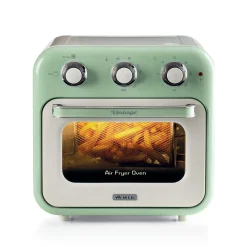Ariete Heißluftfritteuse und Mini-Ofen 3in1 Vintage Green (weiß/hellgrün, 1.350 Watt, Garraum 16 Liter, mit Sichtfenster)