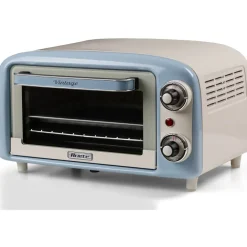 Ariete Mini-Backofen Vintage Blue (weiß/hellblau, 800 Watt, 10 Liter)
