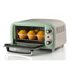 Ariete Mini-Backofen Vintage Green (weiß/hellgrün, 800 Watt, 10 Liter)